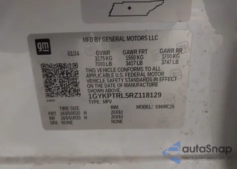 2024 Cadillac Lyriq Sport W/1Sf from USA, damaged, VIN 1GYKPTRL5RZ118129